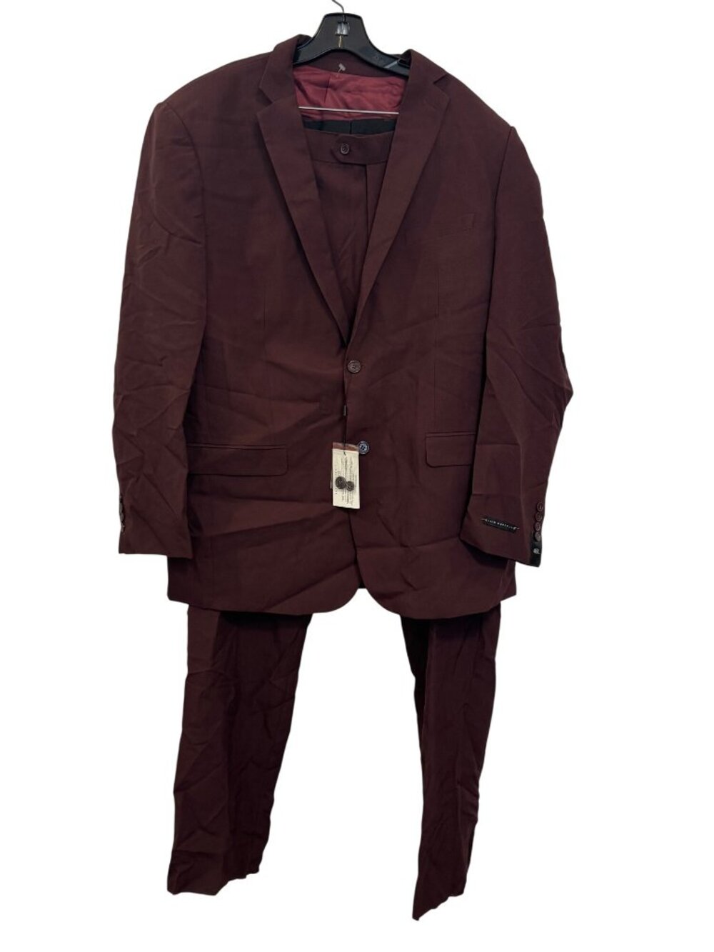 NEW Alain Dupetit Burgundy Suit 46L Jacket & 40W Pants SuitTech Fabric Slim Fit